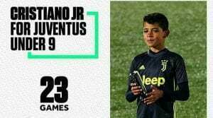 cristiano jr record juventus under 9