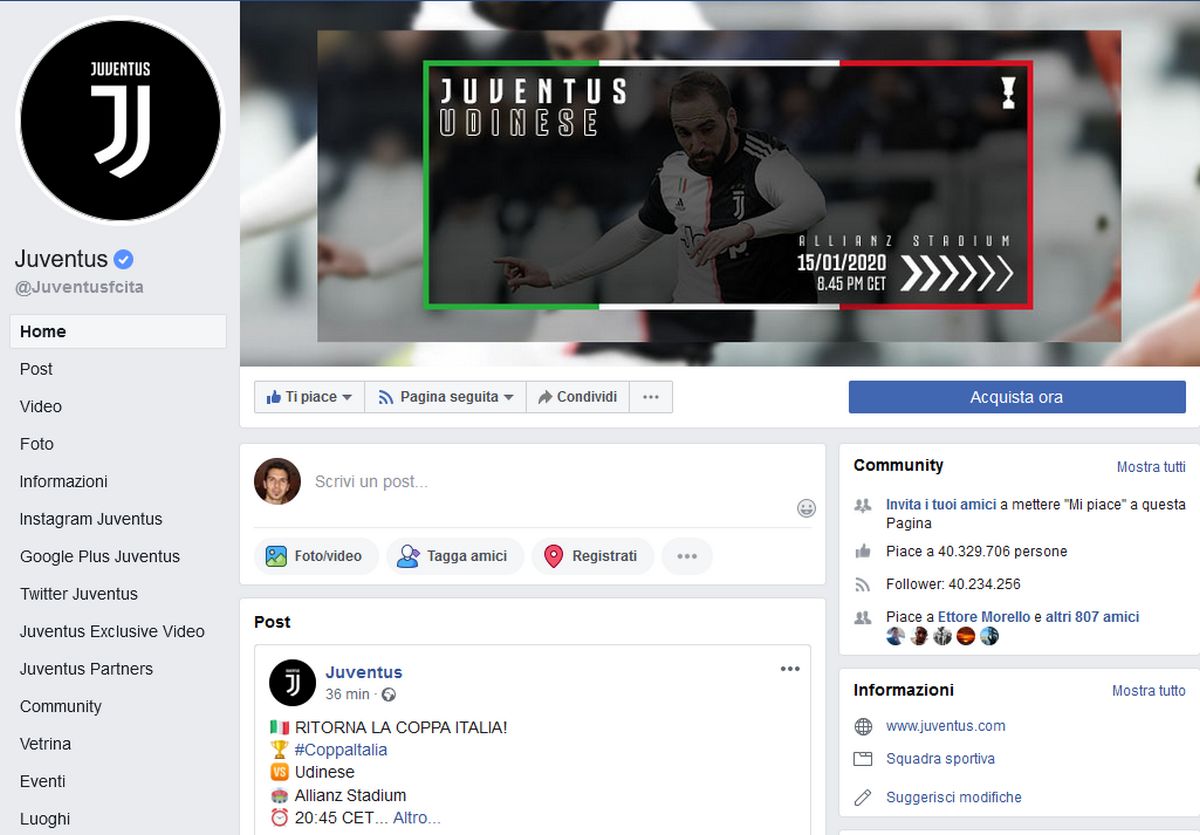 juventus campione d'inverno social network