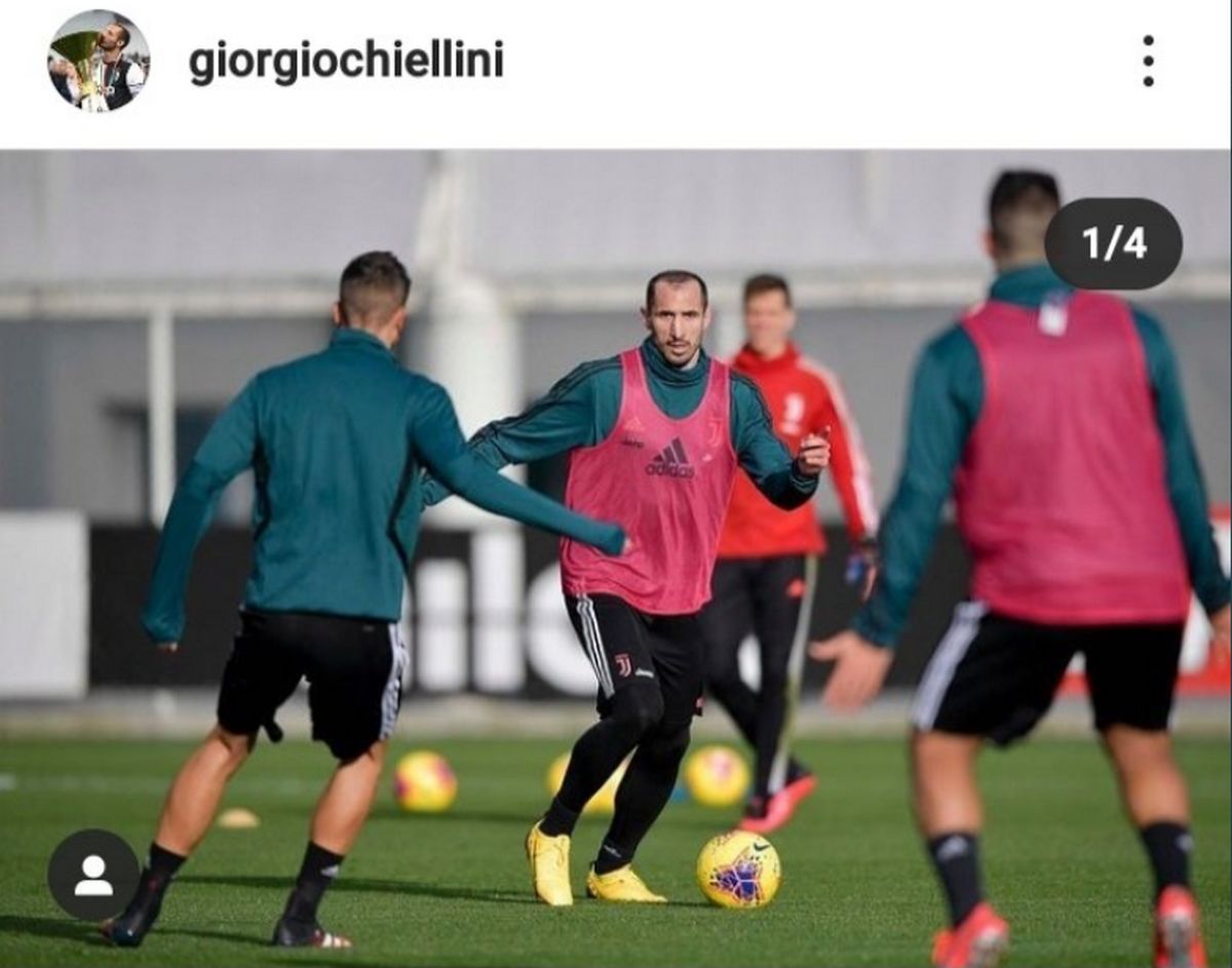 chiellini allenamento continassa juventus