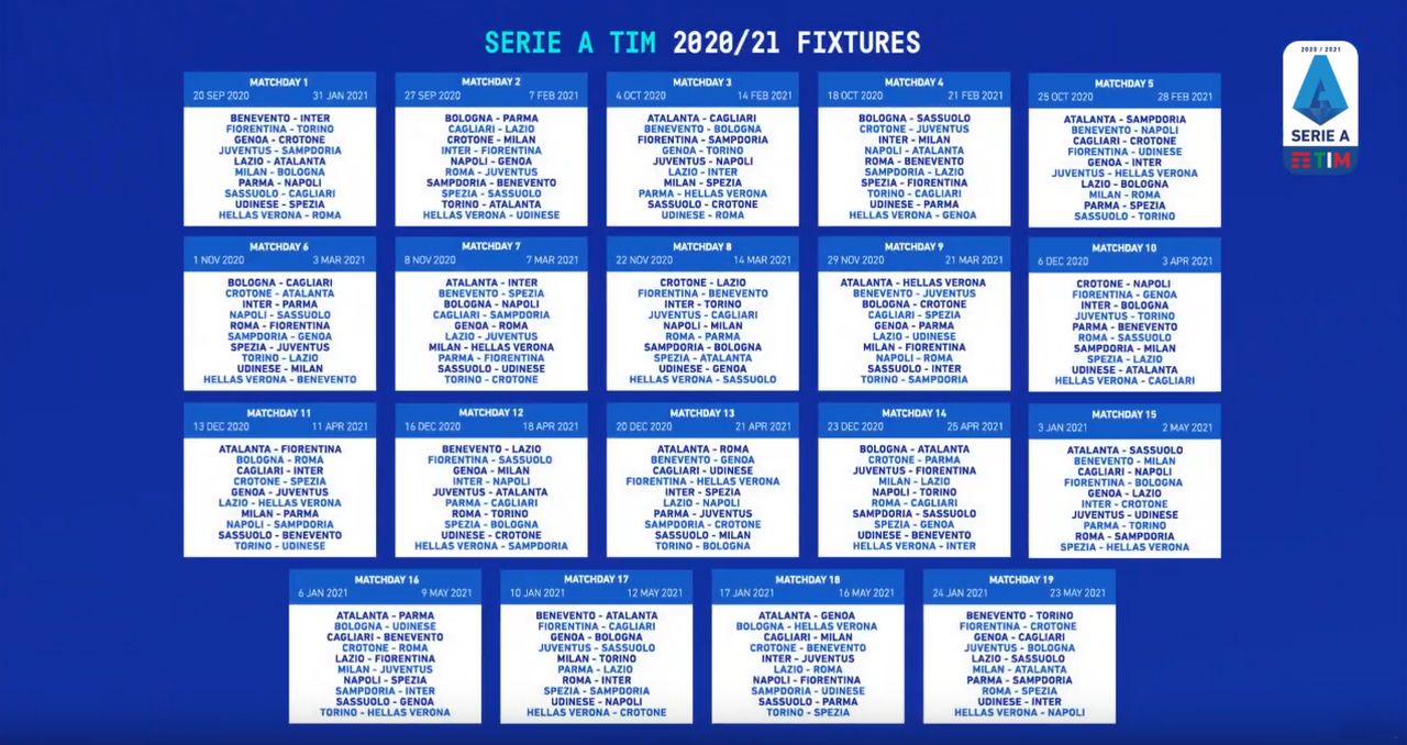 Serie A 2020-2021 calendario