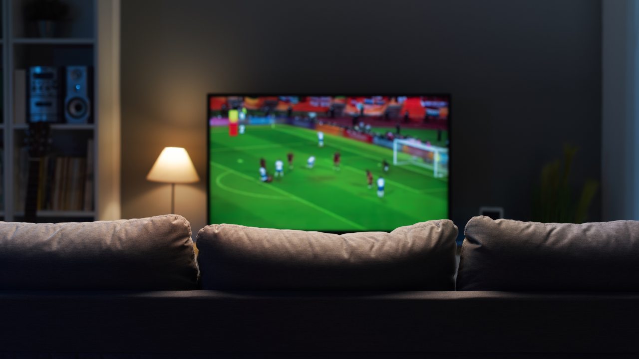 Partita di calcio in tv