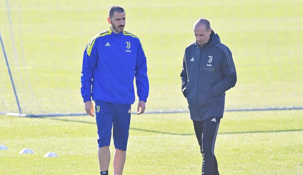 Leonardo Bonucci e Max Allegri - Foto Lapresse - Jmania.it