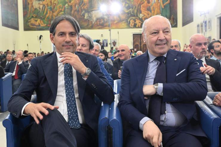 Inzaghi e Marotta durante una conferenza stampa - foto ANSA - JMania.it