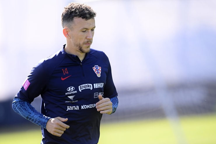 Ivan Perisic in allenamento con la Croazia - Foto Lapresse - Jmania.it