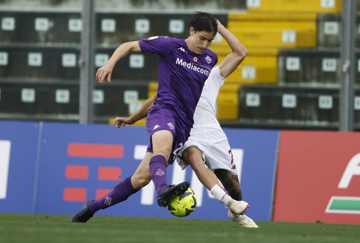 Vigiani in campo con la maglia della Primavera della Fiorentina - Foto Lapresse - Jmania.it