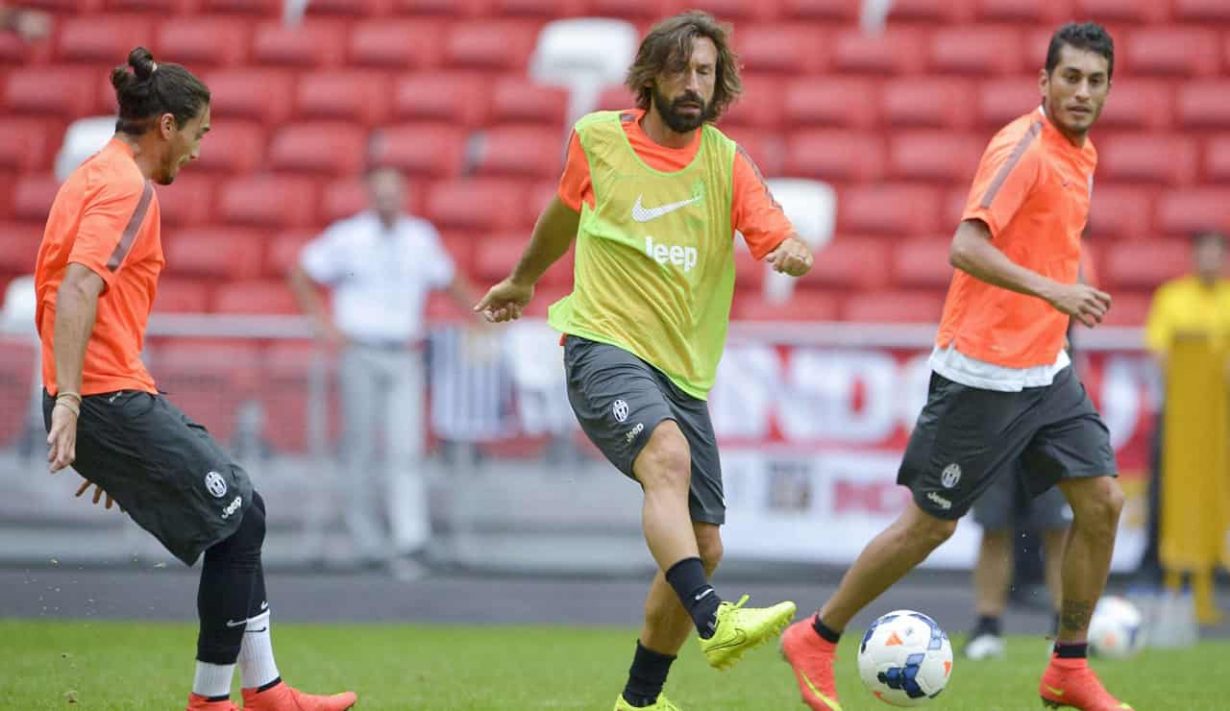 Andrea Pirlo in allenamento da giocatore della Juventus - Foto Lapresse - Jmania.it