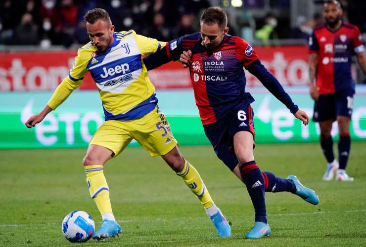 Arthur in campo con la Juve nel match contro il Cagliari in Serie A - foto LaPresse - JMania.it