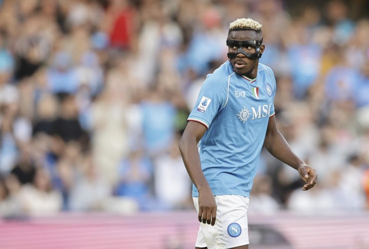 Victor Osimhen in campo con la maglia del Napoli - Foto Lapresse - Jmania.it