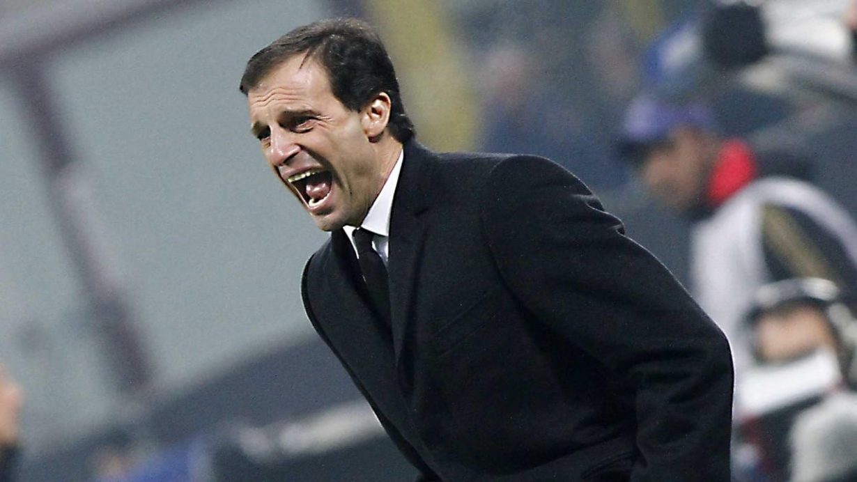 Max Allegri quando allenava il Milan - Foto Lapresse - Jmania.it