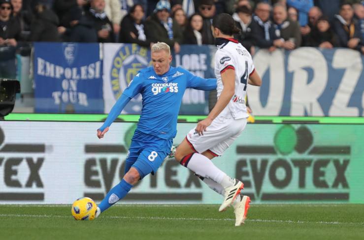 Viktor Kovalenko in campo con la maglia dell'Empoli - Foto Lapresse - Jmania.it