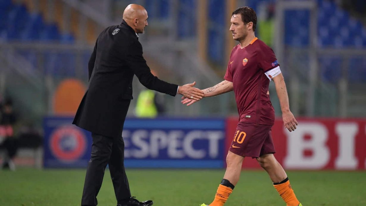 Luciano Spalletti e Francesco Totti - Foto Lapresse - Jmania